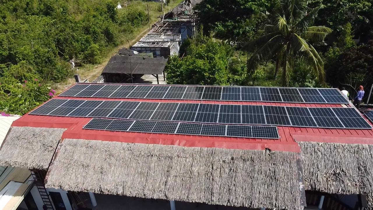 Solar installation in Dolphin House Resort Spa Waterhouse - Moalboal Cebu